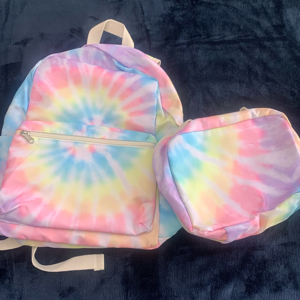 Tie-dye medium size backpack and lunch box